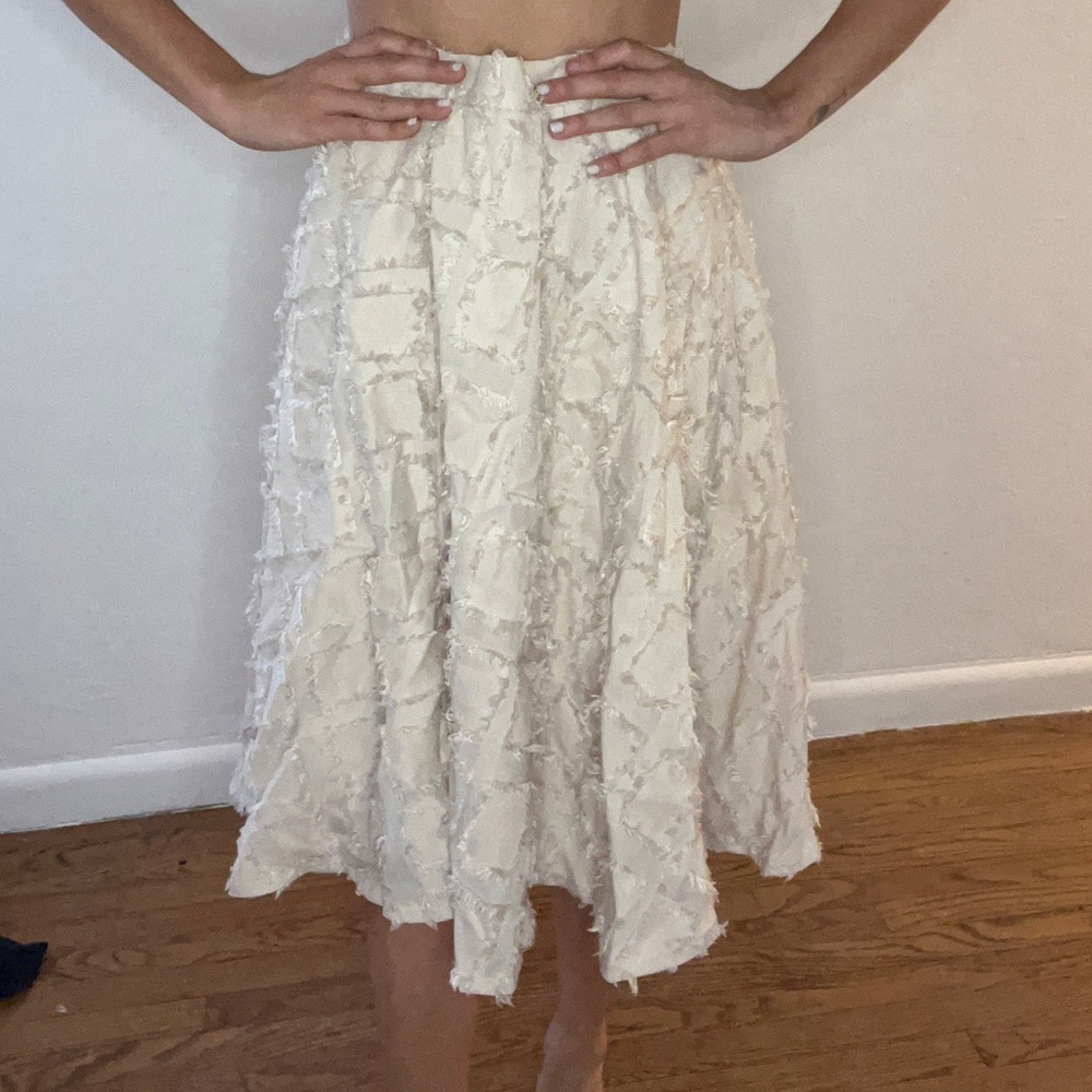 Cream midi skirt